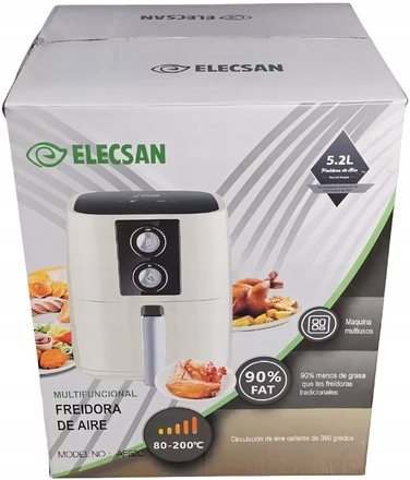 Аерофритюрниця Air Fryer XXL 5.2 л, 1500 Вт — Безмасляна фритюрниця з великою чашею та 5 програмами