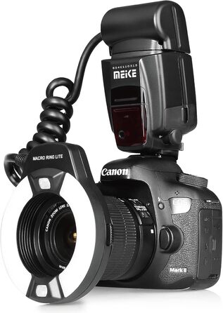 Meike MK-14EXT-C: Макро спалах Ring Lite з LED-лампою для Canon (5D Mark II, 6D, 7D, 50D, 60D, 70D, 550D, 600D, 650D, 700D)