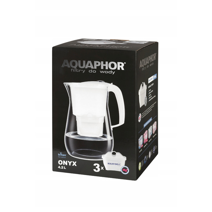 Фільтр-кувшин для води Aquaphor Onyx 4,2 л, чорний + 9 змінних картриджів Maxfor+ Mg