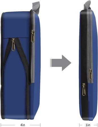 Органайзери для подорожей Eono by Amazon: набір з 4 компресійних кубів для валіз та рюкзаків (Navy)