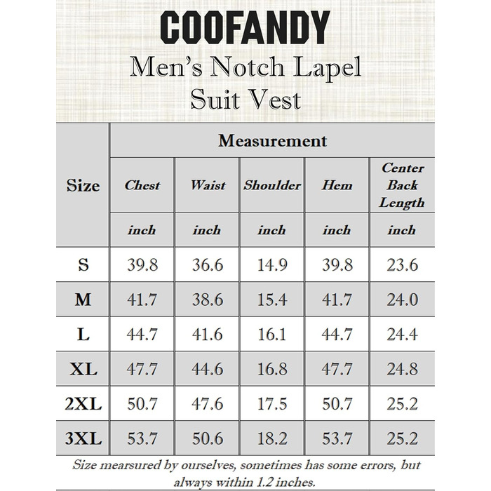 Жилет чоловічий COOFANDY, вузький крій, лаконічний дизайн, сірий