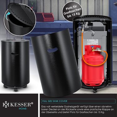 Газовий обігрівач KESSER® з керамічним інфрачервоним нагрівачем 4200 Вт (з газорегулятором та шлангом)