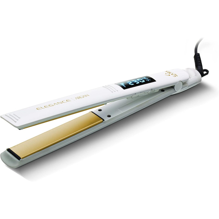 Професійний випрямляч для волосся Gama Italy Elegance Argan з олією аргана, 150-230°C, білий