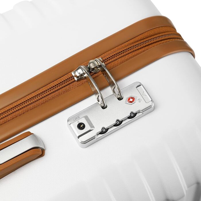 Чемодан подорожі British Traveller з ABS+PC корпусом, 54 x 36.5 x 21.5 см, білий