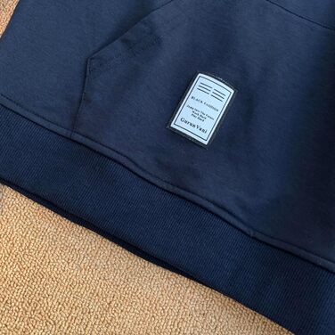 Худі чоловіче Gurunvani Kontrastfarbe Patchwork, білий (XXL, темно-синій)