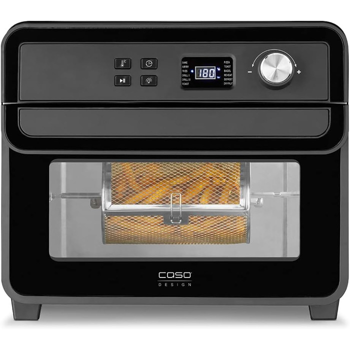 Фритюрниця CASO AirFry Chef 1700 чорна, без попереднього розігріву, 3 рівні, 1700 Вт, температура 40-230°C, таймер, конвекційна
