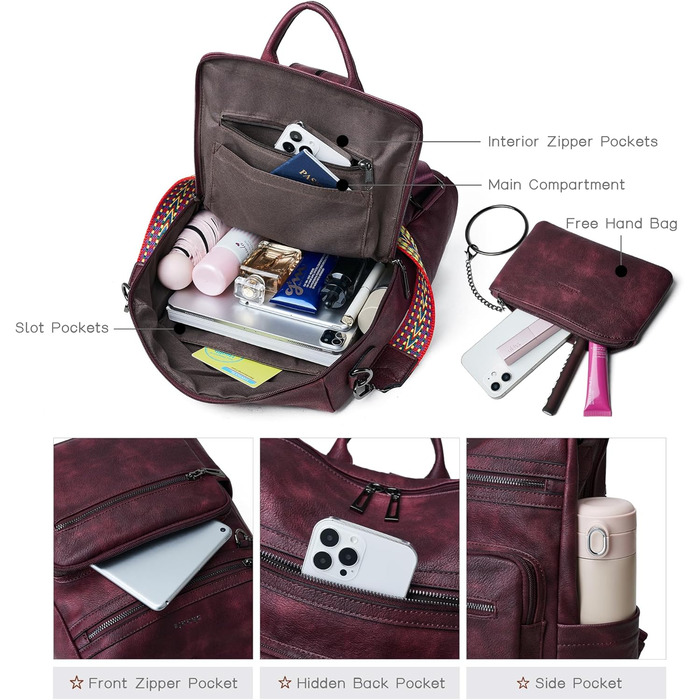 Шкіряний рюкзак-трансформер для жінок Shrrie: стильний рюкзак-сумка, Daypack, двоколірний каштано-коричневий