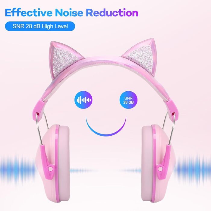 Навушники для захисту від шуму для дітей - пасивні навушники, капсулятори для школи, SNR 28dB, для аутизму, сну, навчання, гри на барабанах, рожеві