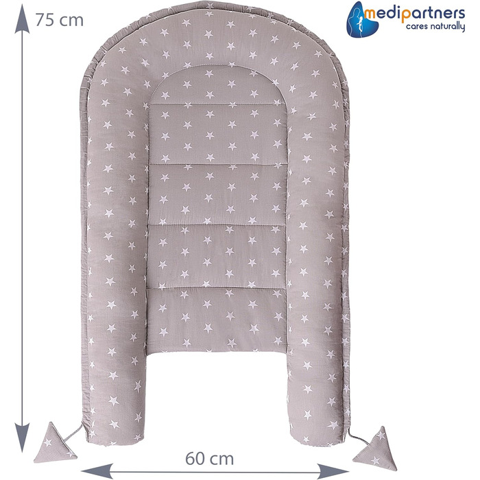 Килимок для кота та собаки Medi Partners 75x60x10 см, м'який лежак зі зірками, для котів та собак середніх розмірів