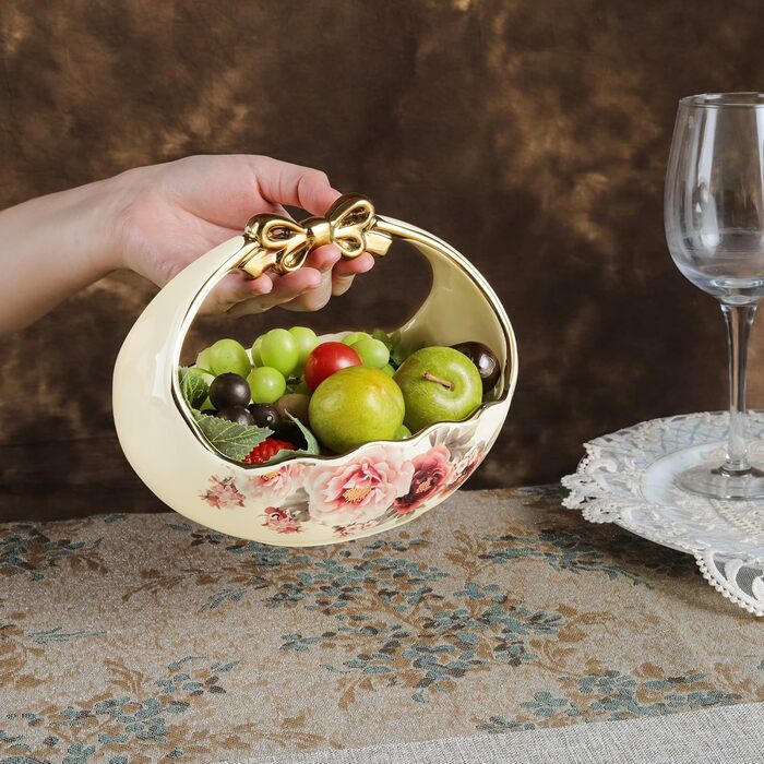 Етажерка Fanquare з 2 ярусами, золота, з кераміки та порцеляни. Підставка для тортів, фруктів та капкейків. Сервірувальна підставка, золота