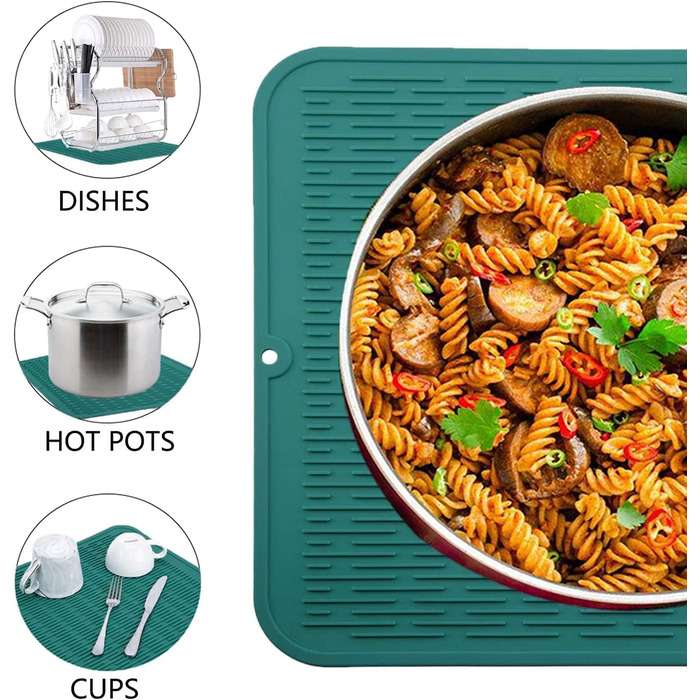 Килимок для сушіння посуду WXFLGH 40 x 30 см, силіконовий, антиковзний, для кухні