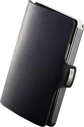 I-CLIP Original Slim Wallet Leather Wallet - Premium Wallet - Card Case - Credit Card Case with Money Clip - Smooth Leather Black