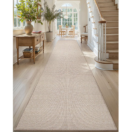 Килимок для дому COLOR&GEOMETRY, 91 x 243 см, довгий килимовий доріжка, антиковзаюча, швидковисихаюча, для кухні, спальні, коридору (Бежевий)