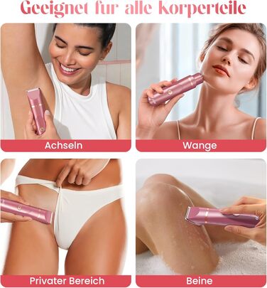 Електричний жіночий епілятор для тіла та обличчя, для інтимної зони, мокрий/сухий, з USB-зарядкою, рожевий