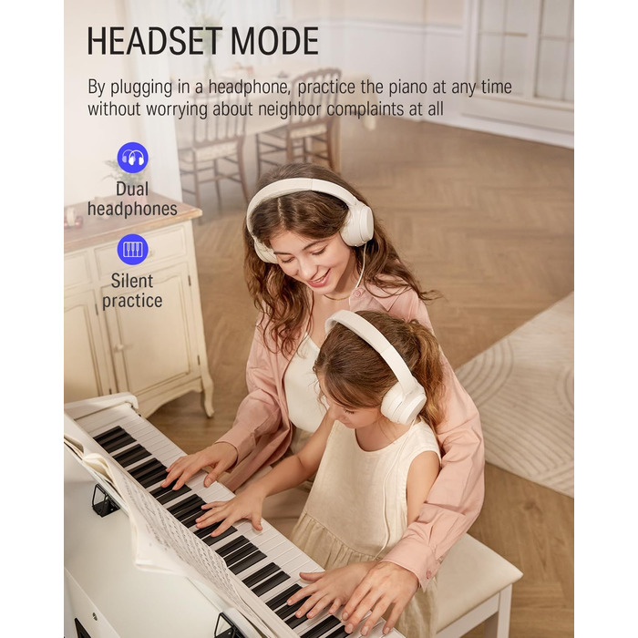 Donner Digitalpiano DDP-100: 88 клавіш, зважена клавіатура, для початківців, комплект з підставкою та адаптером, білий