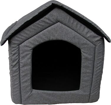 Будка для собак R.G. з ліжком та ковдром, сірого кольору (47x44x48 см)