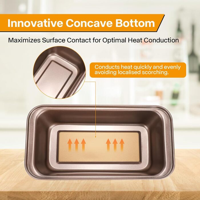 Форма для випічки Kastenform 25,4 см, 2 шт., антипригарне покриття, золотиста, стекова, прямокутна для хліба, банового хліба та сендвічів