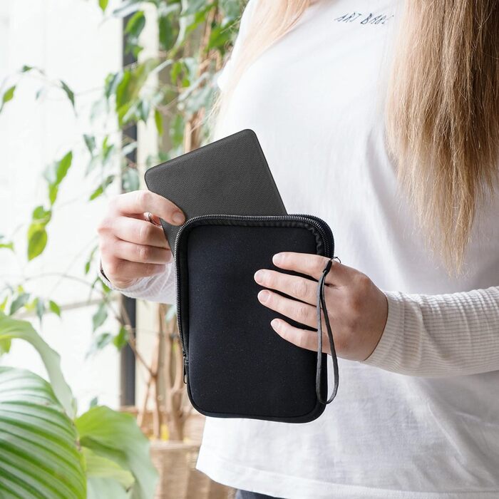 Чохол для eReader kwmobile - Неопренова сумка-чохол, захисна обкладинка - 17 x 12 x 2 см, внутрішні розміри 6' eReader (6' eReader, сріблястий)