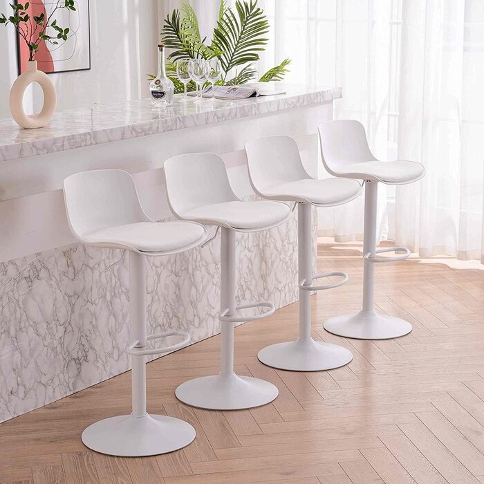 YOUNIKE Adjustable Bar Stools 2-Pack - Faux Leather Kitchen Bar Chairs with Backrest - Counter Height Stools for Bar & Kitchen