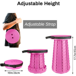 Трапляний стільчик-телескоп Hesanzol, 180 кг, рожевий - для кемпінгу, риболовлі, відпочинку на природі