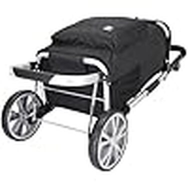 Сумка-візок для покупок ER10 Daily Shopping Trolley з колесами для сходів, велике відділення на блискавці, чорна