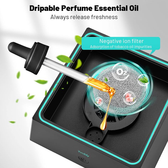 Portable Ashtray with Suction - 2 in 1 Smoke-Free Ashtray with Air Purifier - Portable Smoke Cleaner Ashtray with Filter for Home, Car, Office, Indoor Cigarettes