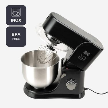 Ручний міксер Black+Decker BXMX500E, 1000W, нержавіюча сталь, сірий/чорний