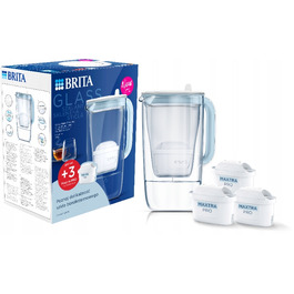 Скляний фільтр-кувшин Brita GLASS + 3 картриджі Maxtra PRO Pure, синій