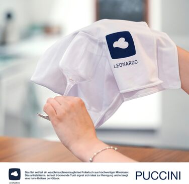 Набір келихів для червоного вина LEONARDO HOME PUCCINI 6 шт, 750 мл, ударостійке скло, для посудомийної машини, з серветкою