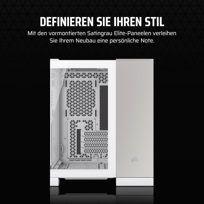 Корпус ПК CORSAIR 2500X Airflow mATX - Без вентиляторів, скляна панель, білий/сірий