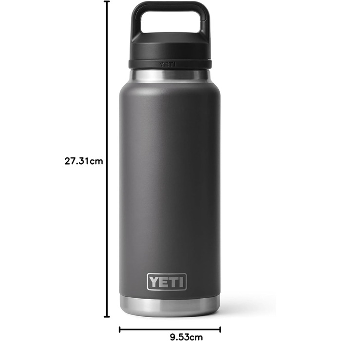 Термос-пляшка YETI Rambler 1 л, вакуумна ізоляція, нержавіюча сталь, герметична кришка з носиком, колір Антрацит