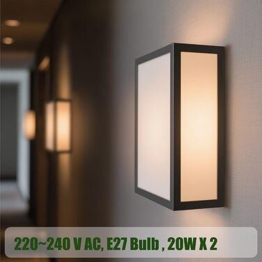 EBION Настінний вуличний світильник, Алюміній + PC, 40W, IP54, Антрацит (без лампочки)