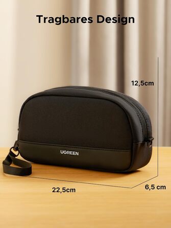 UGREEN Cable Bag Tech EDC Pouch, Cable Organizer Bag, Travel Essentials Cable Bag Organizer, Waterproof, Internal Zippered Layers, For Power Bank, Charger, Adapter, Cables, HDD