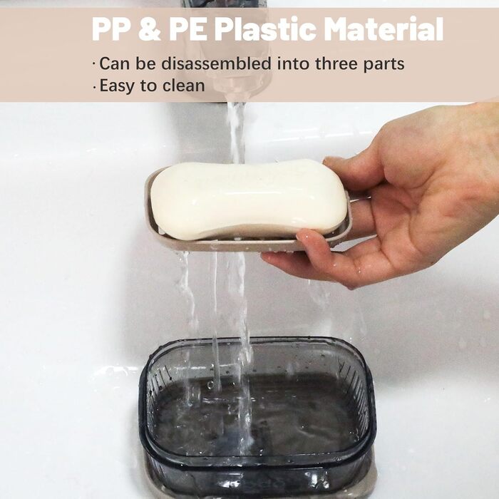 Водонепроникний контейнер для мила з 2 мішечками для мила, велика мильниця з кришкою для подорожей, ванної кімнати, душу, кемпінгу