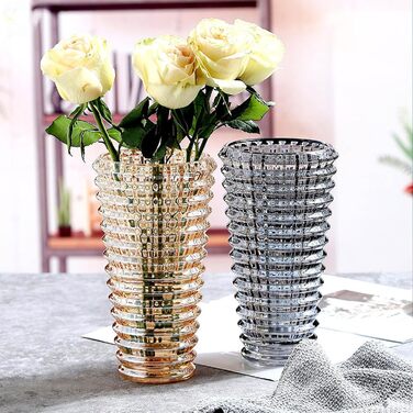 Ваза 23 см Kristallglas - циліндрична ваза з прозорого скла, велика декоративна ваза для квітів та гідропоніки, подарунок на весілля, новосілля