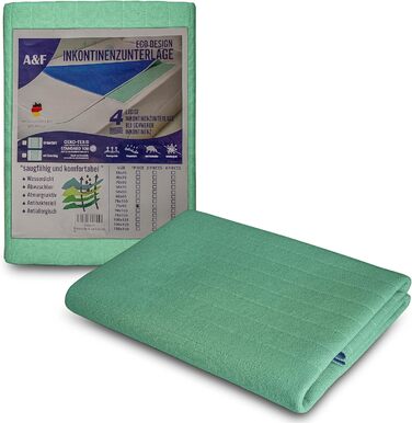 A&F Incontinence Pad 100x135 (Pack of 1) - 4 Layers - Up to 26280ml/m² Absorbency - Washable Patient Underpad - Washable Incontinence Pad - Mattress Cover Suitable for Adults Bed