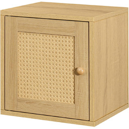 Magic DIY Cube Storage Organizer, Stackable Cubes for Home, Books, Clothes, Toys, Modular Storage System, Closet Organizer, Bookshelf, Closet (French (Yellow Oak, Rattan Cube))