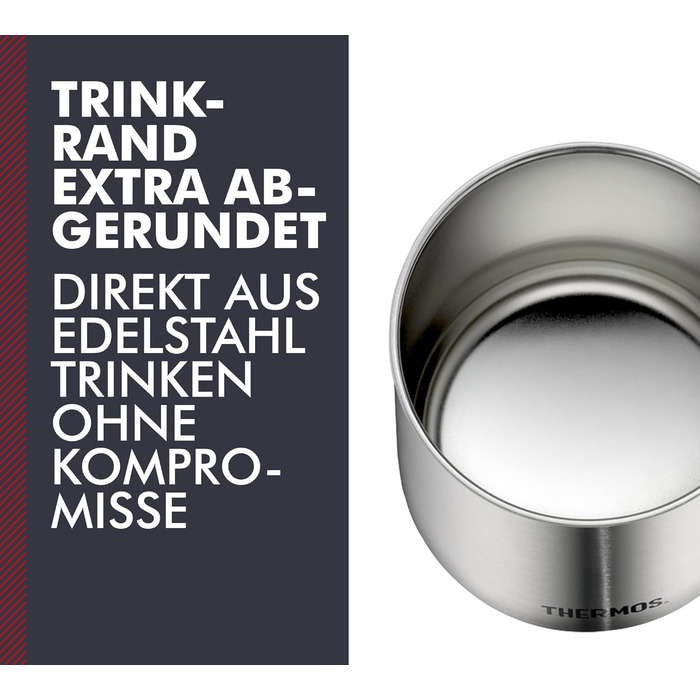 Термос-чашка з нержавіючої сталі Longlife Cup 350 мл з кришкою, для кави та напоїв, зберігає тепло, ідеально для офісу та кемпінгу