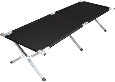 Кемпінгове ліжко Spetebo XXL, чорне, розкладне, 190 x 64 см, до 100 кг. Ідеально для відпочинку, подорожей, фестивалів та риболовлі.