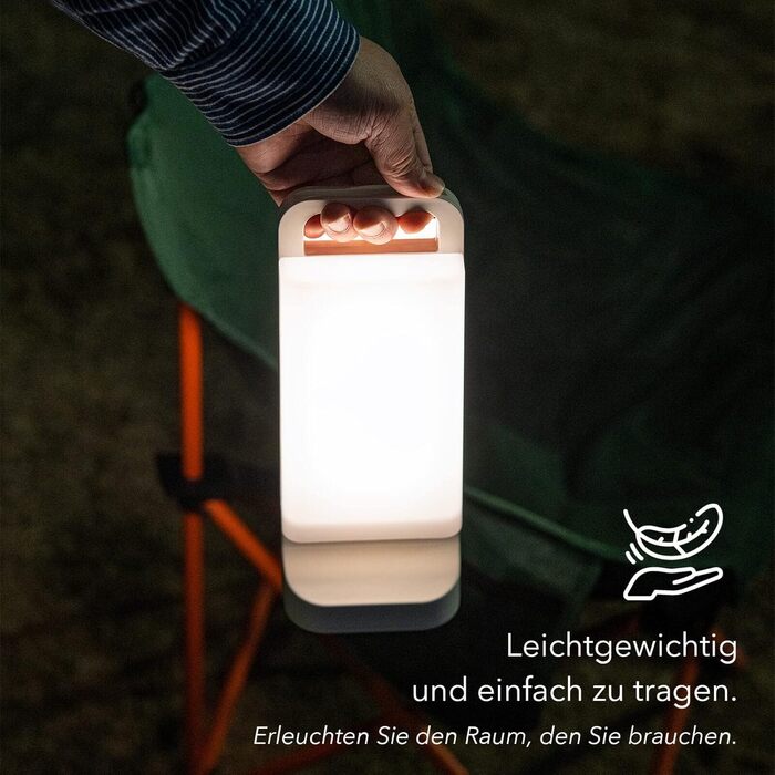 Lepwings LED Camping Lantern Solar, Dimmable Touch Camping Lantern with 4400 mAh Power Bank, IPX4 Waterproof, Rechargeable Lamp for Camping, Adventure, Fishing, Blackout Emergency Equipment