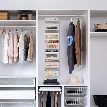 Організатор для підвішування з 5 прозорими кишенями, 2 гачками, для шафи, дверей, ванної, дитячої кімнати, вітальні, спальні. Організація простору. Абстрактний принт