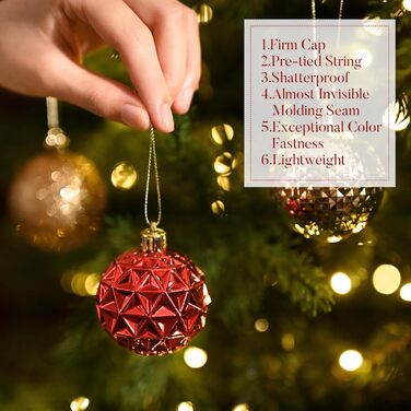 50 шт. новорічні кулі Valery Madelyn, 5 см, біло-золоті, з кріпленням, для прикраси ялинки, міцні, з сніжинками