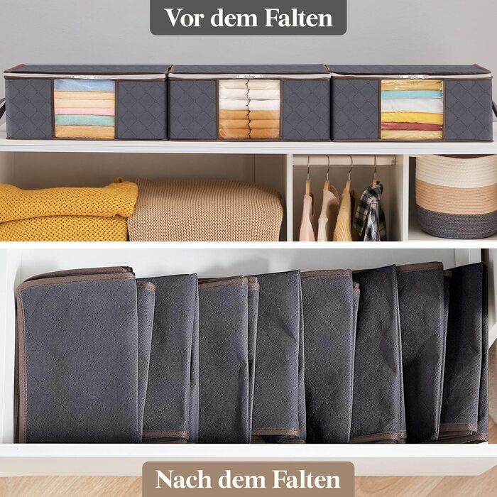 Органайзери для зберігання Lifewit 4 шт. по 35л, під ліжко, для одягу, ковдр, постільної білизни, сірий колір