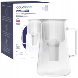 Скляний фільтр-кувшин AquaFloow ClassGlass White + 1 фільтр Class