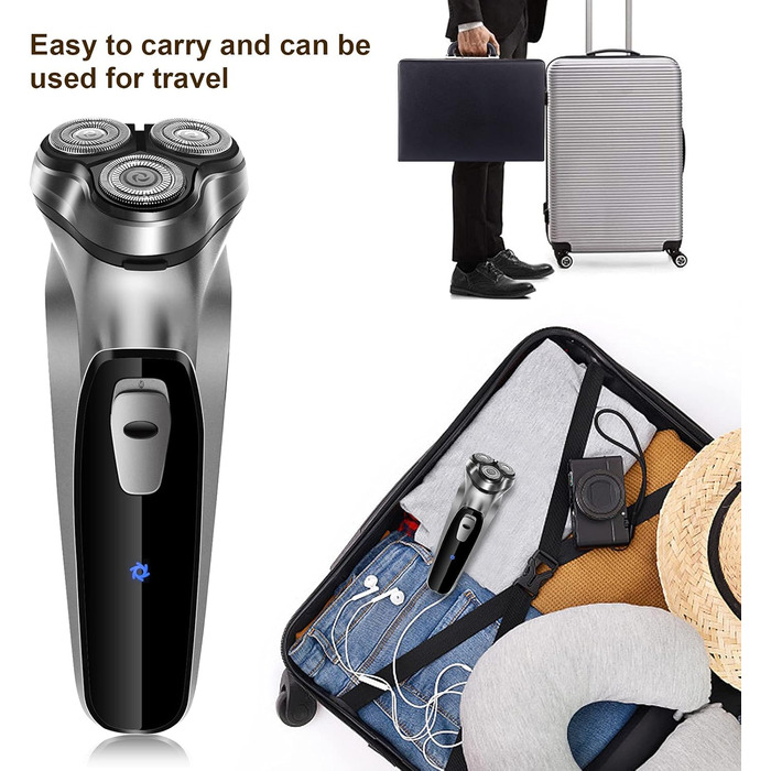 Електричний гоління для чоловіків NWOUIIAY з прецизійним тримером та 3D-ротаційним голівкою. Сухий електричний гоління з LED-індикатором та 90 хвилин автономної роботи