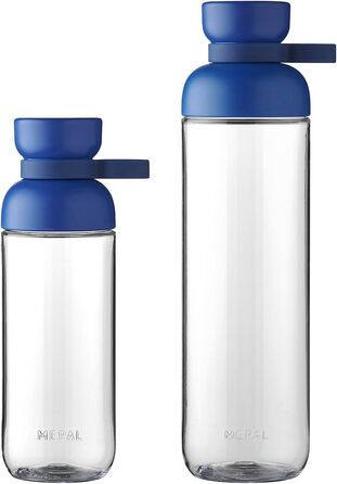 Mepal Vita Water Bottles - Water Bottle Duo Pack - Bottles for University, Work, Fitness, Outdoors, Job - Shockproof, Leakproof - BPA-free & Dishwasher Safe - 500 & 900 ml - (Vivid Blue, Duo Pack (500 & 900 ml))