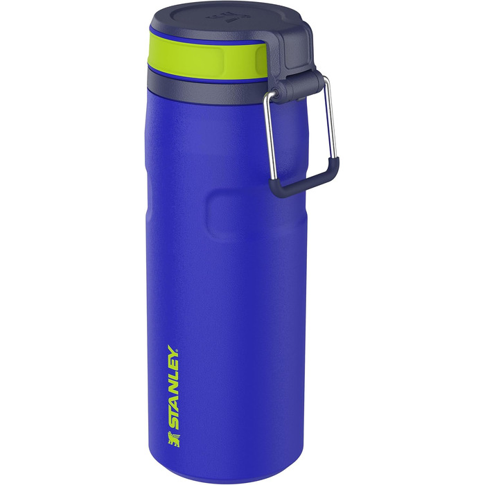 Термос-пляшка STANLEY 1913 IceFlow Bottle Twist Flip 0.47L, герметична пляшка для води з кришкою Twist Flip, Cobalt Chartreuse