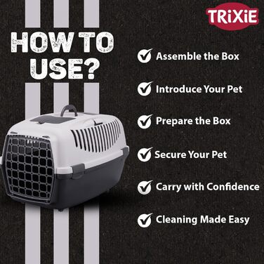 Транспортний бокс TRIXIE Capri 3 (S) – 40x38x61 см, сірий. Переноска для собак до 12 кг з металевою дверцятами та зручним ґратчастим верхом. 39831, темно-сірий/світло-сірий