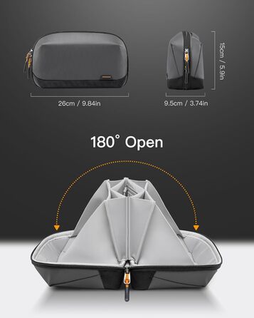 Inateck Electronics Case, Water-Resistant Accessory Bag, USB Cable Gadget Organizer Bag, Travel-Friendly