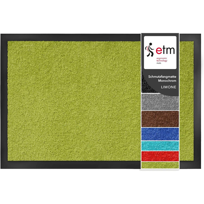 Килимок для дому та вулиці ETM Mono - яскравий, 40x60 см, Limone